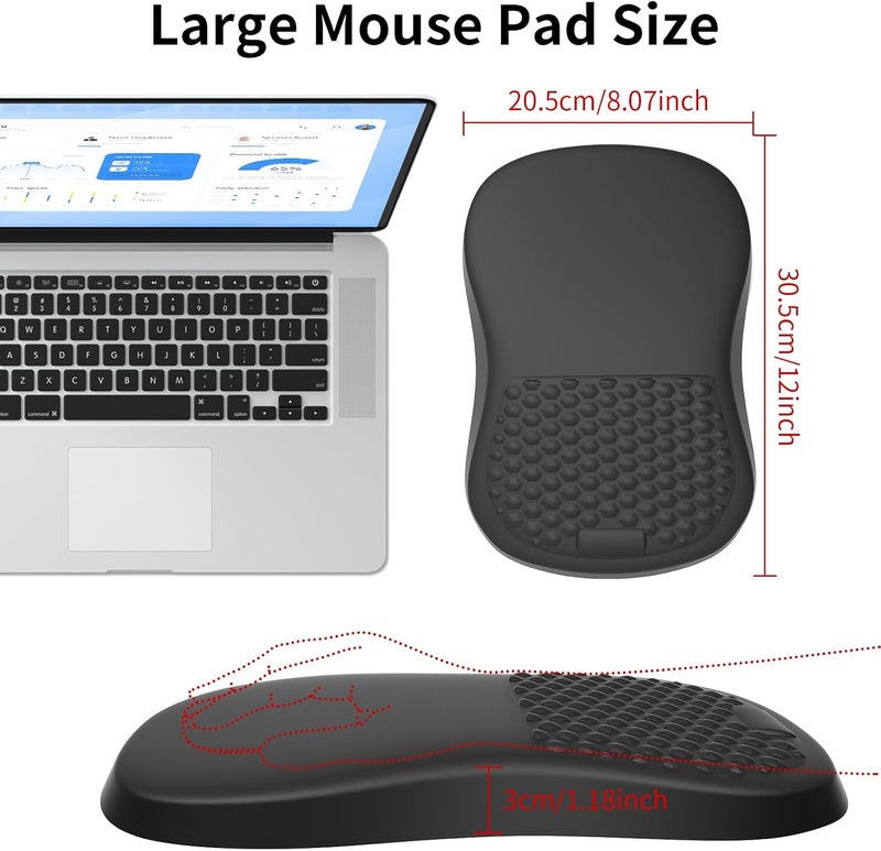 eulps Ergonomic Mouse Pad with Wrist Rest Support, Mousepad with Comfortable Memory Foam Wrist Rest and Non-Slip PU Base for Pain Relief, Computer, Laptop, Office, Home - Image 5